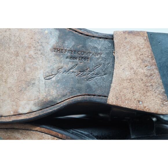 Frye Phillip Harness 4001 K 14 Moto Biker Zip Boots Black Women's Size US 8 B - Picture 9 of 11